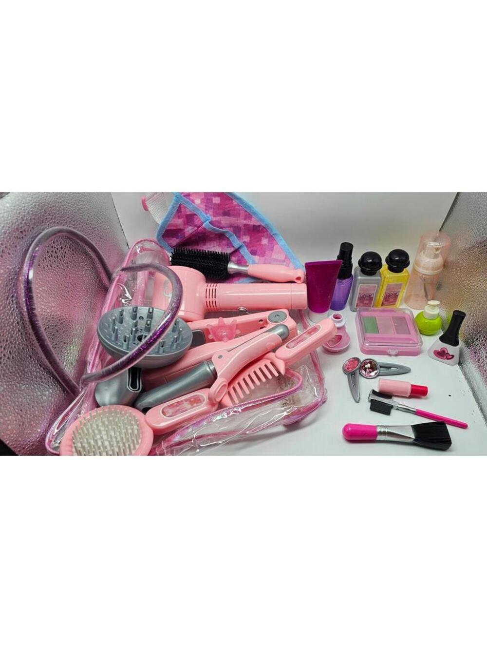 23 Piece Pink Beauty and Hair Styling Kit with Makeup and Tools